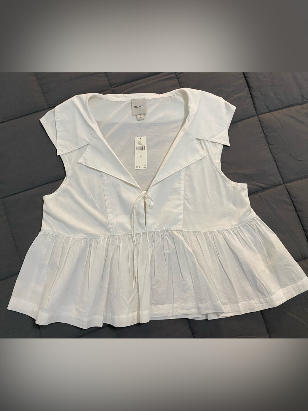 Maeve by Anthropologie White Babydoll Blouse